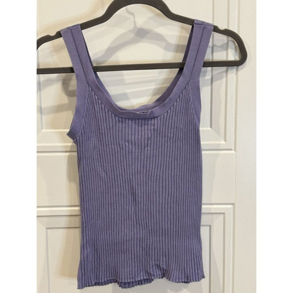 Vintage Joseph A. Purple Ribbed Knit Tank Top EUC Layering Piece M